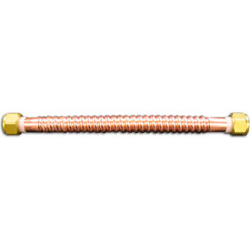 KISSLER & COMPANY INC 88-4105 Kissler Copper Corrugated Water Heater Connector, 3/4" FIP x 15"L image.