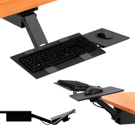 Uncaged Ergonomics KT2-B Adjustable Standing Desk Keyboard Tray Black