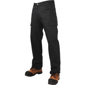 Tough Duck Relaxed Fit Flex Twill Cargo Pants 30""L Inseam x 28"" Waist Black