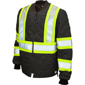 Tough Duck Mens Quilted Safety Freezer Jacket XS Black