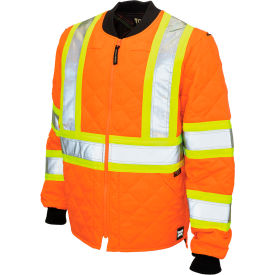 Tough Duck Mens Quilted Safety Freezer Jacket M Fluorescent Orange