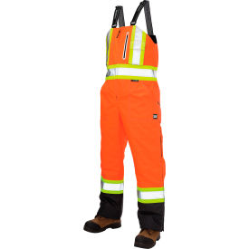 Tough Duck Ripstop Insulated Safety Bib Overall 2XL Fluorescent Orange