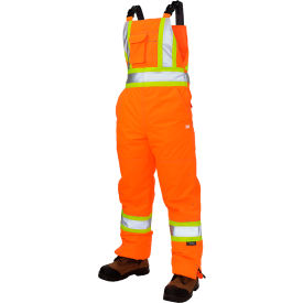 Tough Duck Insulated Flex Safety Bib Overall 2XL Fluorescent Orange