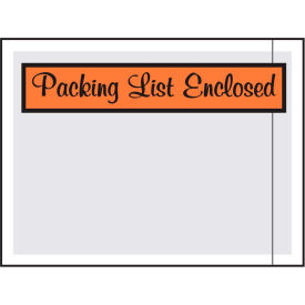 Laddawn Products Co 3873 Panel Face Envelopes, "Packing List Enclosed" Print, 4-1/2"L x 6"W, Orange, 1000/Pack image.