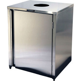 35 Gallon Top Access Waste & Recycling Station, 1 Compartment, Stainless Steel view 2