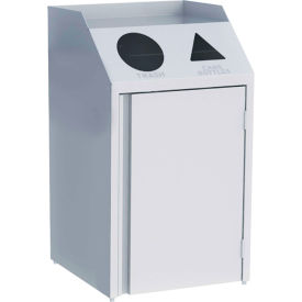 23 Gallon Front Access Waste & Recycling Station, 2 Compartments, Stainless Steel view 2