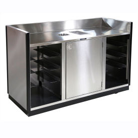 Bussing Station, 8 Tub Capacity, 70"L x 28"W x 46-1/4"H, Stainless Steel Finish view 2