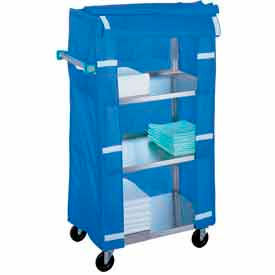 Lakeside 470 Stainless Steel Linen Service Cart with Nylon Cover, 500 lbs. Capacity