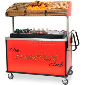 Lakeside Manufacturing Inc. 668*****##* Lakeside Breakfast Cart With Ergo Handles, Red, Stainless Steel, 28-1/2"W x 54-3/4"L x 67"H - 668 image.
