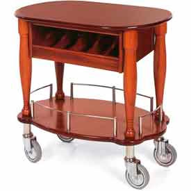 Lakeside Manufacturing Inc. 70036 Geneva Lakeside Oval Shaped Serving Cart w/ Cutlery Compartment, 70036 image.