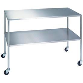 Lakeside Manufacturing Inc. 8356 Lakeside® Stainless Steel Mobile Instrument Table, 36 x 20", Undershelf image.