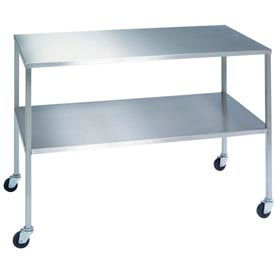 Lakeside Manufacturing Inc. 8357 Lakeside® Stainless Steel Mobile Instrument Table, 36 x 24", Undershelf image.