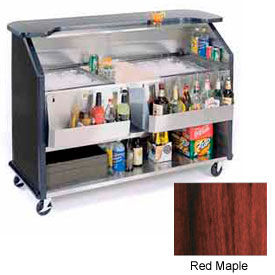 Lakeside Manufacturing Inc. 886-REDMAPLE Geneva Lakeside 64"  Beverage Bar w/ TWO Insulated Ice Bin, 886-RedMaple image.