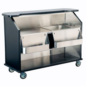 Lakeside® Portable Beverage Bar with Ice Bin 63-1/2"W x 27-3/4"D x 45"H Black Laminate Finish 