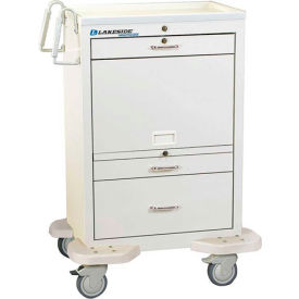 Lakeside Manufacturing Inc. C-330-MUS-TW Lakeside® C-330-MUS-TW Unit Dose Medication Cart with Cassette, 20 Bins 3 Drawers image.