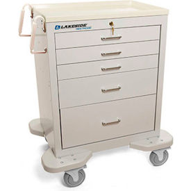 Lakeside Manufacturing Inc. C-524-K-1G Lakeside® C-524-K-1G Classic 5-Drawer Medical Anesthesia Cart, Gray, Key Lock image.