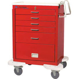 Lakeside Manufacturing Inc. C-530-P2K-1R Lakeside® C-530-P2K-1R Classic 5-Drawer Medical Emergency Cart, Red, Key Lock image.