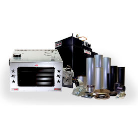 Lanair Products, Llc 81012002 Lanair XT-200 Waste Oil Heater Pkg, 6" Chimney Wall Kit & 80 Gallon Tank, 200000 BTU image.