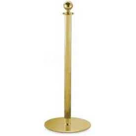 Lavi Industries 00-2010/B Lavi Industries Marquis Portable Queueing Post, 39"H Polished Brass Post image.