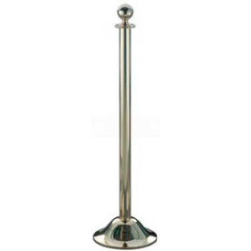 Lavi Industries 00-2060 Lavi Industries Crown Portable Queueing Post, 41.5"H Polished Brass Post image.
