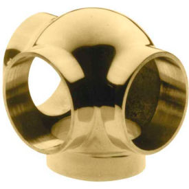 Lavi Industries 00-705/1H Lavi Industries, Ball Tee, Side Outlet, for 1.5" Tubing, Polished Brass image.