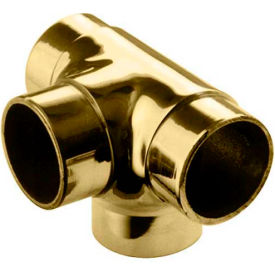 Lavi Industries 00-735/1H Lavi Industries, Flush Tee Fitting, Side Outlet, for 1.5" Tubing, Polished Brass image.