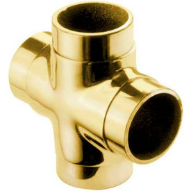 Lavi Industries 00-736/1H Lavi Industries, Flush Cross Fitting, for 1.5" Tubing, Polished Brass image.