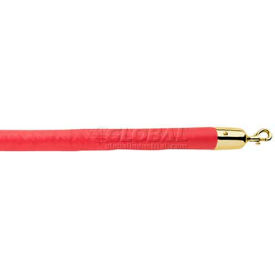 Lavi Industries 00-930160/4RD Lavi Industries 4L Red Vinyl Rope With Polished Brass Hooks image.