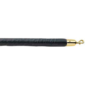 Lavi Industries 00-930160/6BK Lavi Industries 6L Black Vinyl Rope With Polished Brass Hooks image.