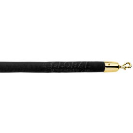 Lavi Industries 00-930161/4BK Lavi Industries 4L Black Velour Rope With Polished Brass Hooks image.