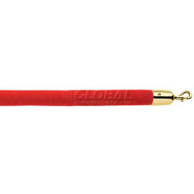 Lavi Industries 00-930161/4CD Lavi Industries 4L Cardinal Velour Rope With Polished Brass Hooks image.