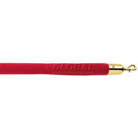 Lavi Industries 00-930161/4CR Lavi Industries 4L Crimson Velour Rope With Polished Brass Hooks image.