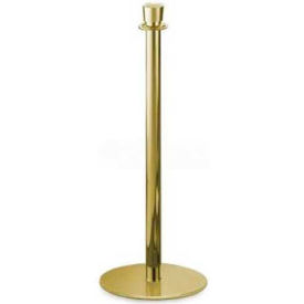 Lavi Industries 40210 Lavi Industries Regal Portable Queueing Post, 38"H Clear Coat Polished Brass Post image.