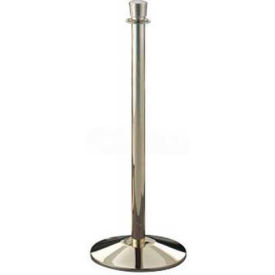 Lavi Industries 76734 Lavi Industries Director Queueing Stanchion, 38.5"H Clear Coated Polished Brass Post image.
