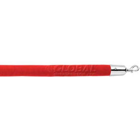 Lavi Industries 40-166/CD/6 Lavi Industries Foam Core Rope, 6L Cardinal Red Velvet Rope With Hooks image.