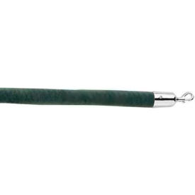 Lavi Industries Foam Core Rope, 6'L Evergreen Velvet Rope With Hooks