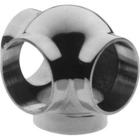 Lavi Industries 40-705/1H Lavi Industries, Ball Tee, Side Outlet, for 1.5" Tubing, Polished Stainless Steel image.