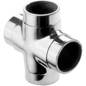 Lavi Industries 40-736/1H Lavi Industries, Flush Cross Fitting, for 1.5" Tubing, Polished Stainless Steel image.