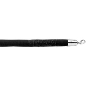 Lavi Industries 5'L Black Velour Rope With Polished S/S Hooks