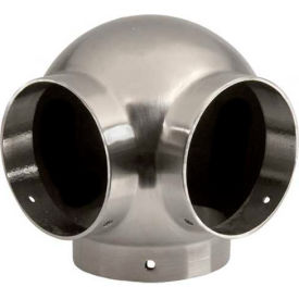 Lavi Industries 44-703/1H Lavi Industries, Ball Elbow, Side Outlet, for 1.5" Tubing, Satin Stainless Steel image.