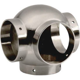 Lavi Industries 44-705/1H Lavi Industries, Ball Tee, Side Outlet, for 1.5" Tubing, Satin Stainless Steel image.