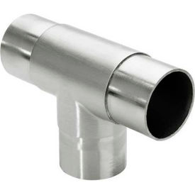 Lavi Industries 44-734/1H Lavi Industries, Flush Tee Fitting, for 1.5" Tubing, Satin Stainless Steel image.
