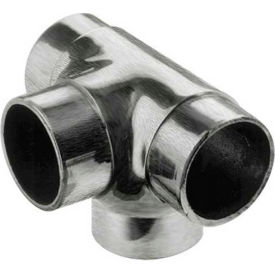 Lavi Industries 44-735/1H Lavi Industries, Flush Tee Fitting, Side Outlet, for 1.5" Tubing, Satin Stainless Steel image.