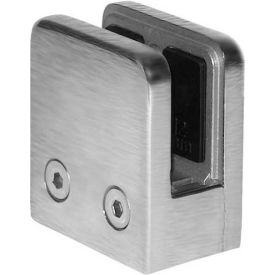 Lavi Industries 49-860 S/F Lavi Industries, Satin Stainless Steel Flat Back Glass Clip For 1/2" Glass image.