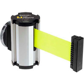 Lavi Industries 50-3010MG/CL/FY Lavi Industries Magnetic Retractable Belt Barrier, Chrome Case W/10 Neon Yellow Belt image.