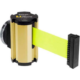 Lavi Industries 50-3010MG/GD/FY Lavi Industries Magnetic Retractable Belt Barrier, Gold Case W/10 Neon Yellow Belt image.