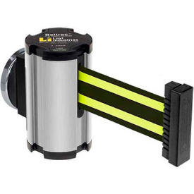 Lavi Industries 50-3010MG/SA/BN Lavi Industries Magnetic Retractable Belt Barrier, Satin Case W/10 Black/Neon Yellow Belt image.
