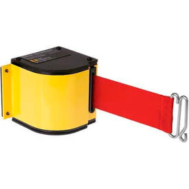 Lavi Industries 18/RD/QM/YL/SH Lavi Industries Warehouse Retractable Belt Barrier, Yellow Case W/18 Red Belt image.