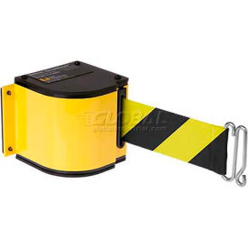 Lavi Industries 18/SF/QM/YL/SH Lavi Industries Warehouse Retractable Belt Barrier, Yellow Case W/18 Black/Yellow Belt image.