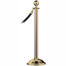 Lawrence Metal Prod. Inc 312T-2S-NOT Tensator Post Rope Safety Crowd Control Queue Stanchion Traditional Sphere, Satin Brass image.